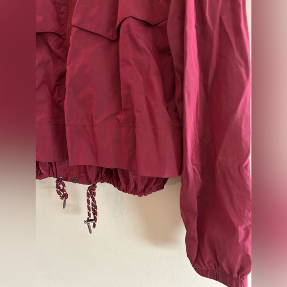 Garnet Hill Any Day Lightweight Jacket Burgundy Windbreaker Hood | Size S - Picture 5 of 10